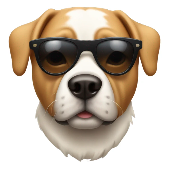 Dog with muscles and sunglasses  sticker