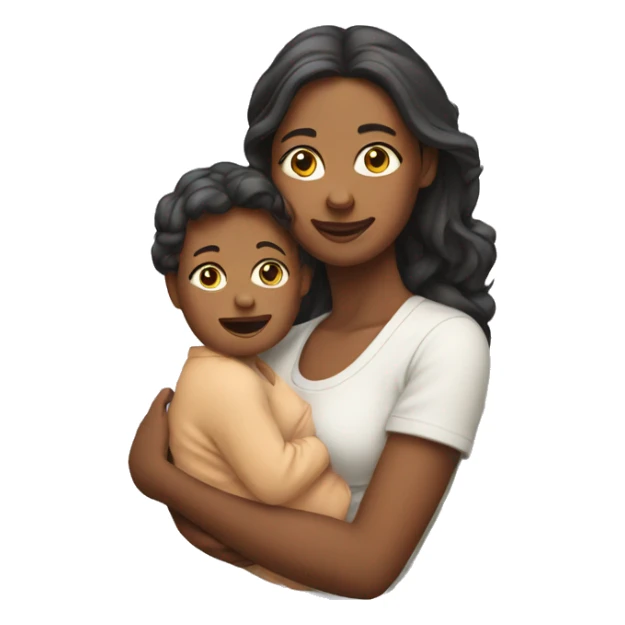 a mother with her baby on her back sticker