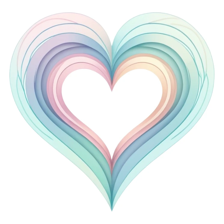 Ethereal folded map with abstract geometric patterns subtly forming heart shapes at intersections, magical glowing map lines sticker