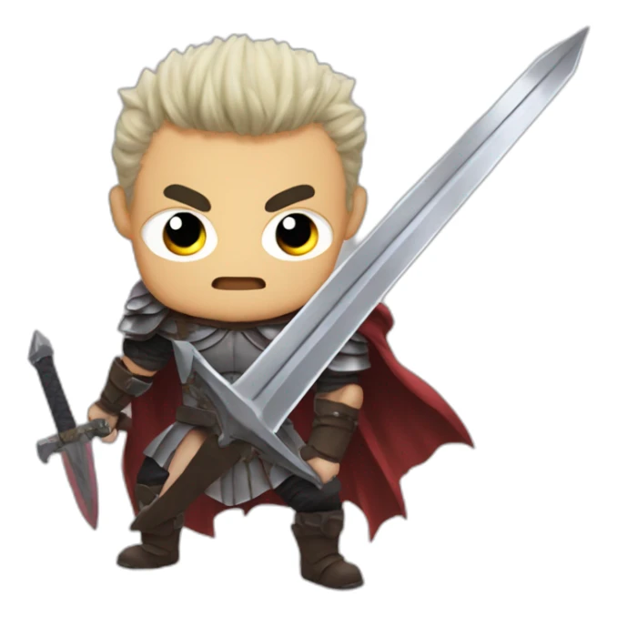 angry berserk guts carrying a huge sword on his shoulder sticker