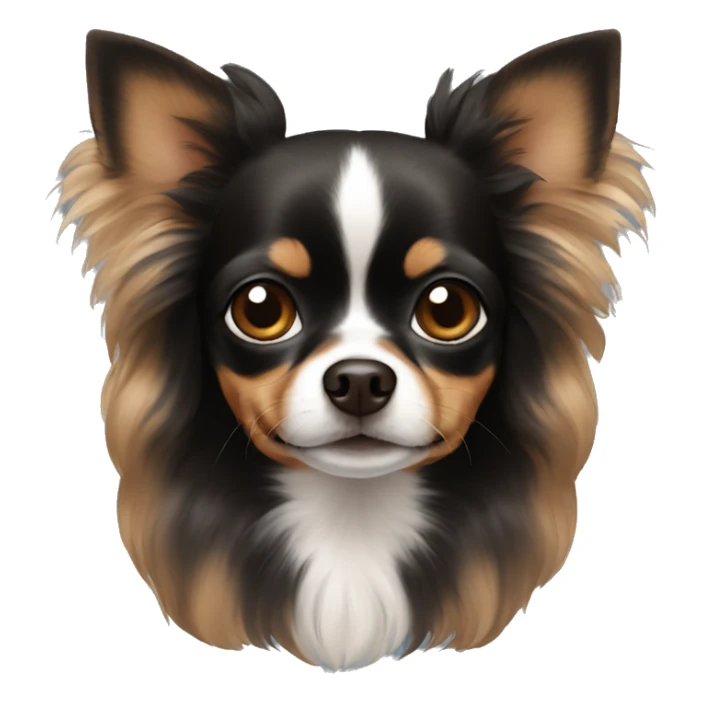 black and brown chihuahua with big hair on the ears sticker