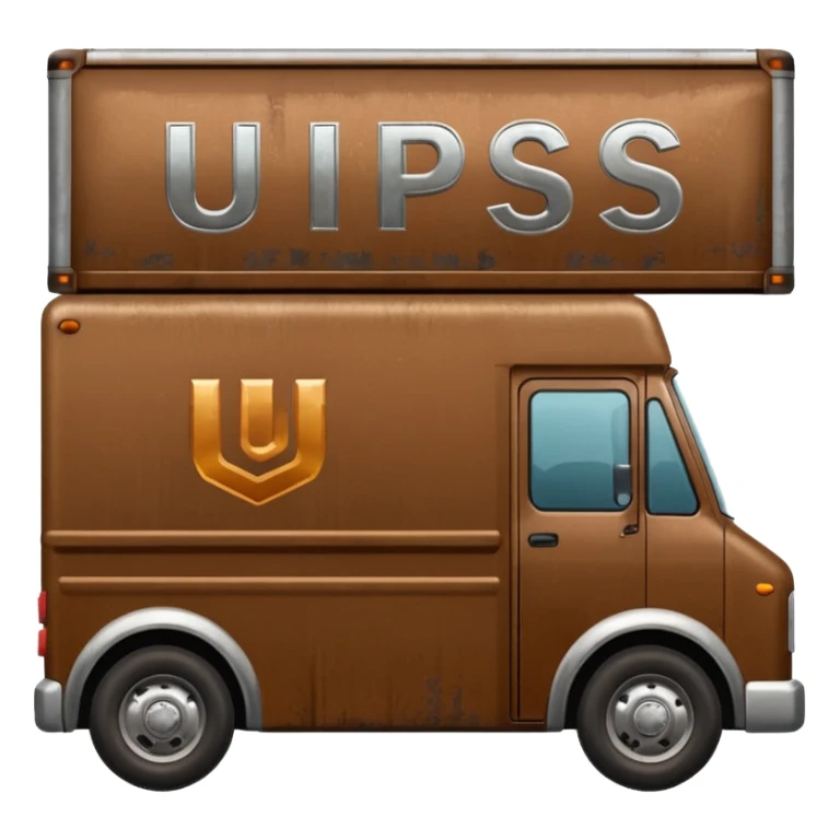 Brown delivery truck with the letters u p s on the side sticker