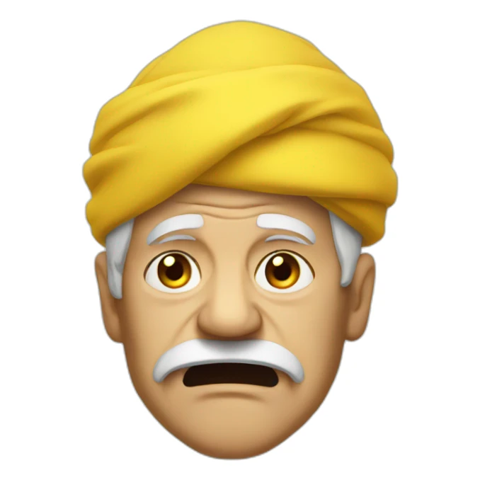 Angry old man in yellow turban sticker