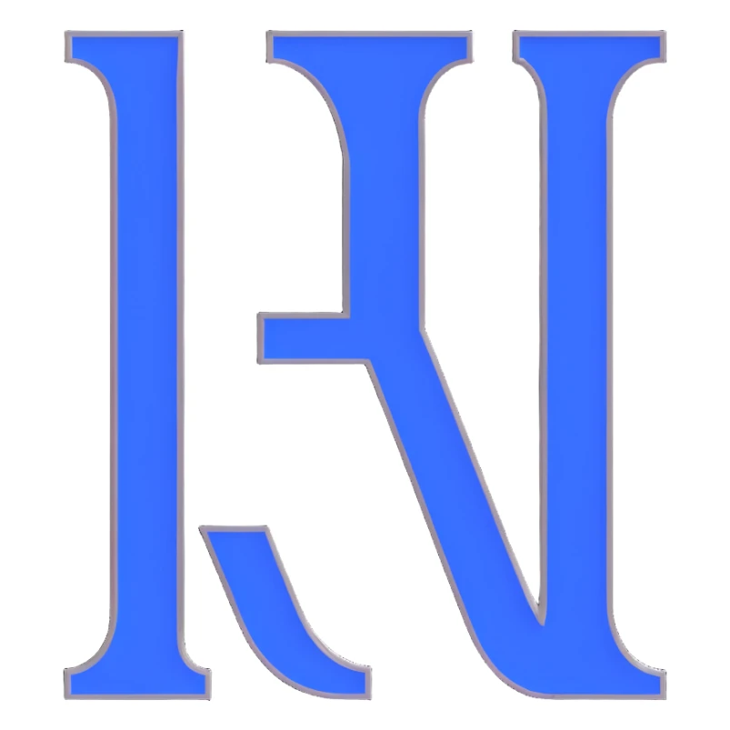 Roman numeral II, royal blue, white, and silver colors sticker