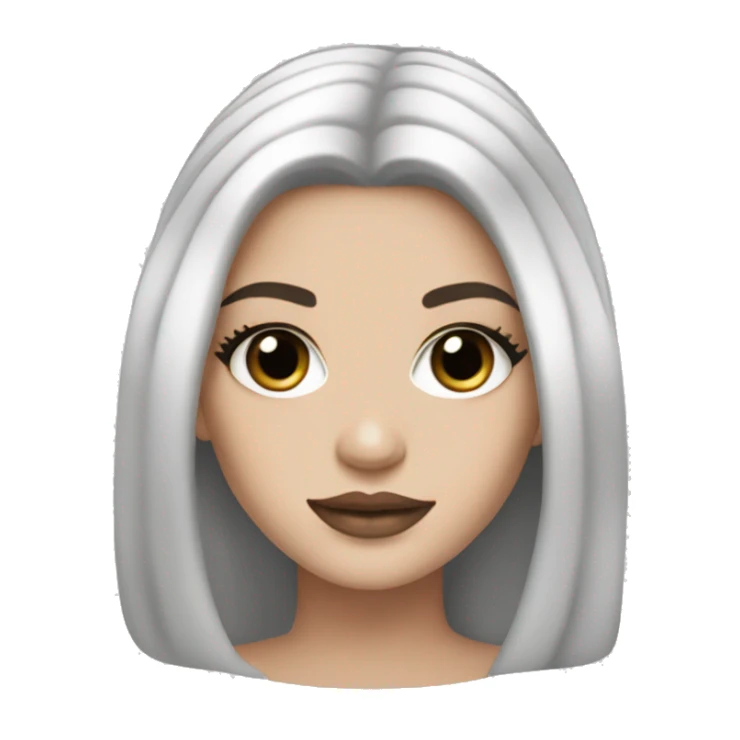 Chanel makeup white girl with long black hair  sticker