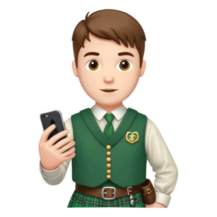ireland man with skirt and smartphone sticker