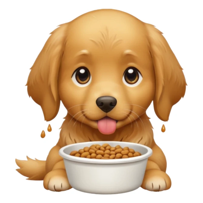 golden retriever eating dog food sticker