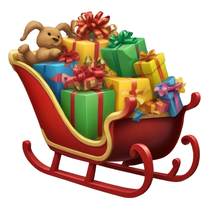 Sleigh full of toys sticker