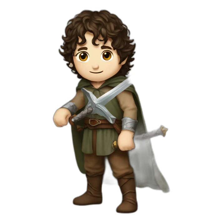 Frodo fotoreal cuerpo entero con espada sticker