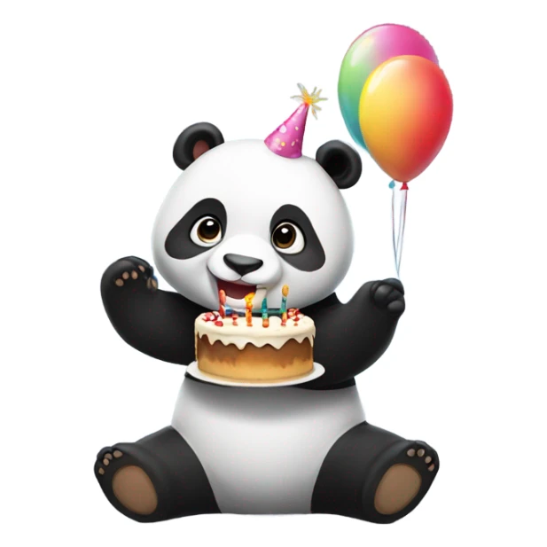 Cute panda wishing happy Birthday  sticker