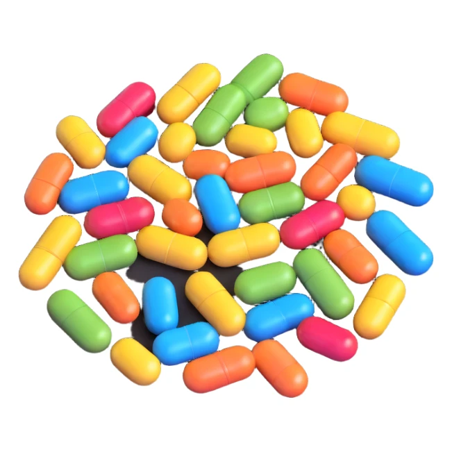 plate with supplement pills and capsules instead of food sticker