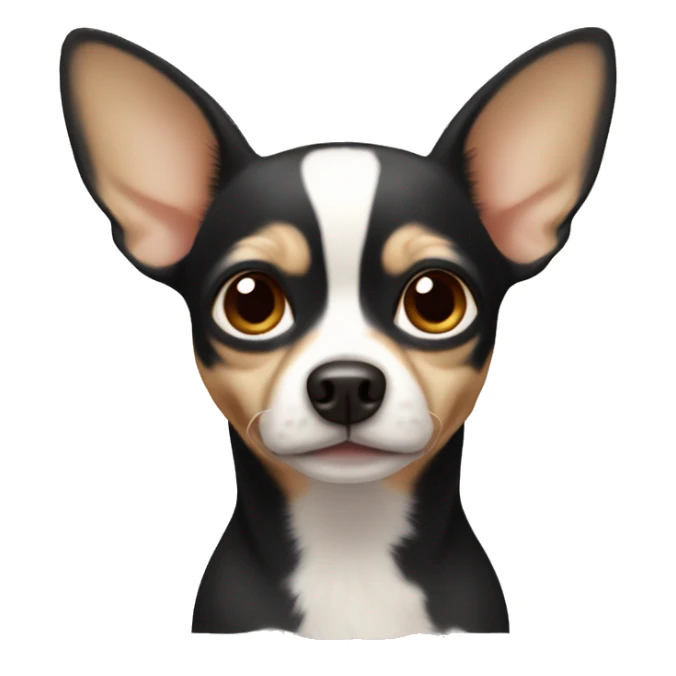 Chihuahua with beige ears and white face sticker