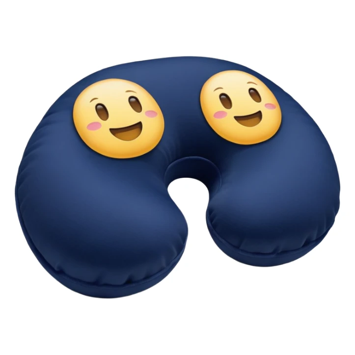 Travel neck pillow in a single dark navy blue color sticker