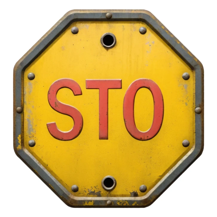 yellow stop sign sticker