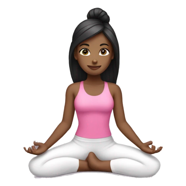 white black hair Girl in pink doing yoga sticker