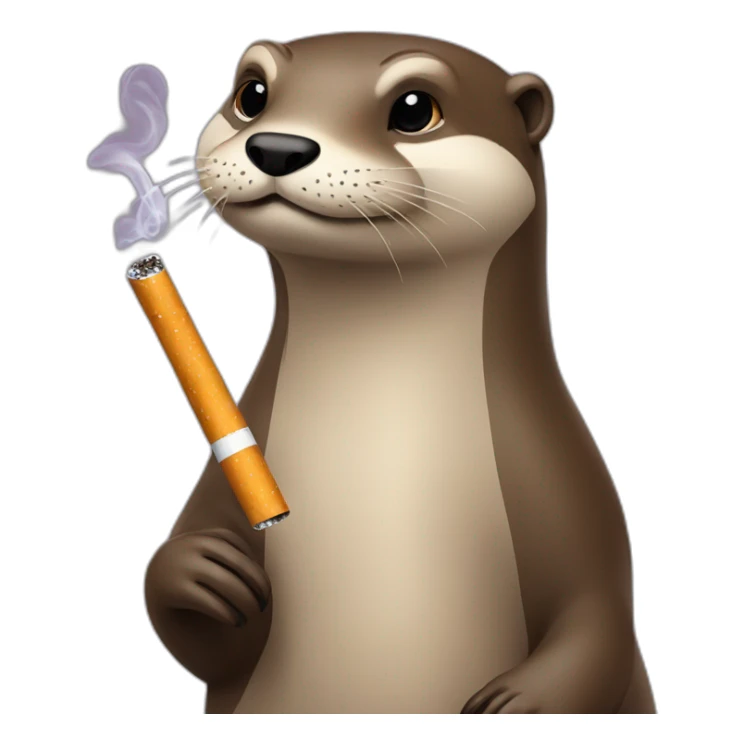 Loutre qui fume une cigarette sticker