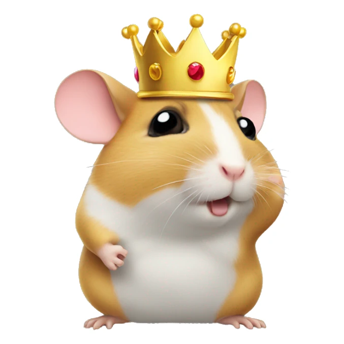 hamster in crown calls on the phone sticker