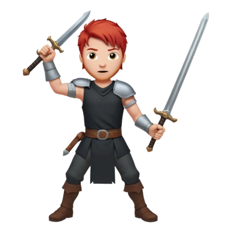 A man with red hair and a missing arm and weilds a sword sticker