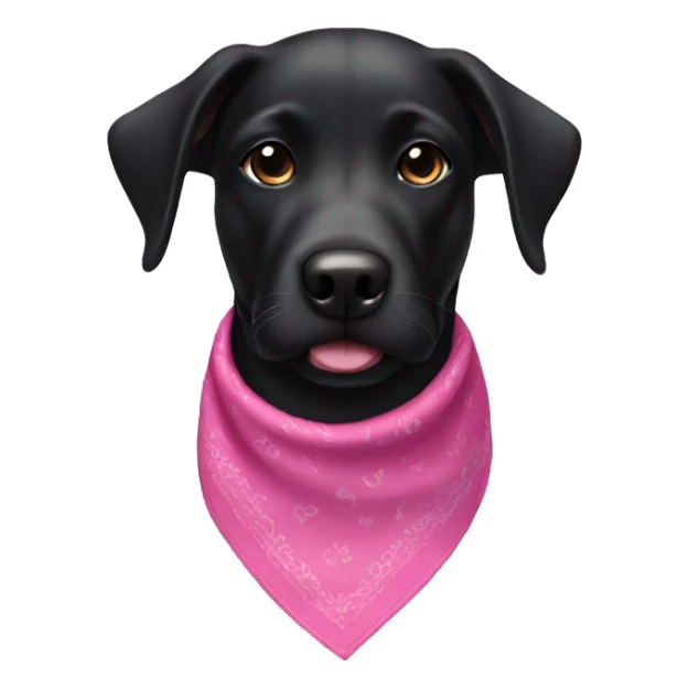 Black dog head with pink bandana  sticker