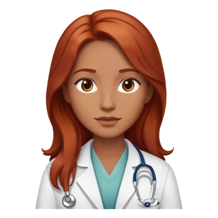 Doctor with long brownish red hair sticker