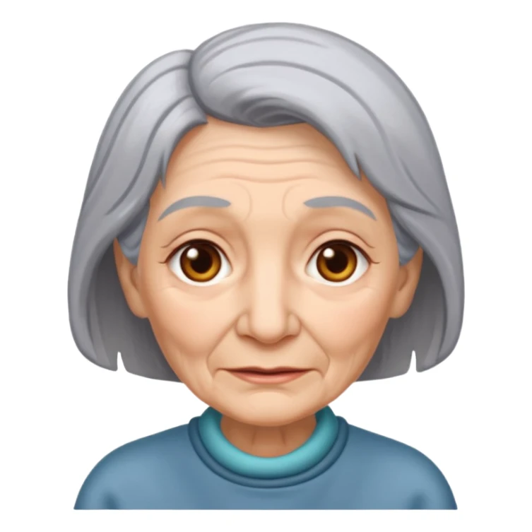 grey hair old woman sticker
