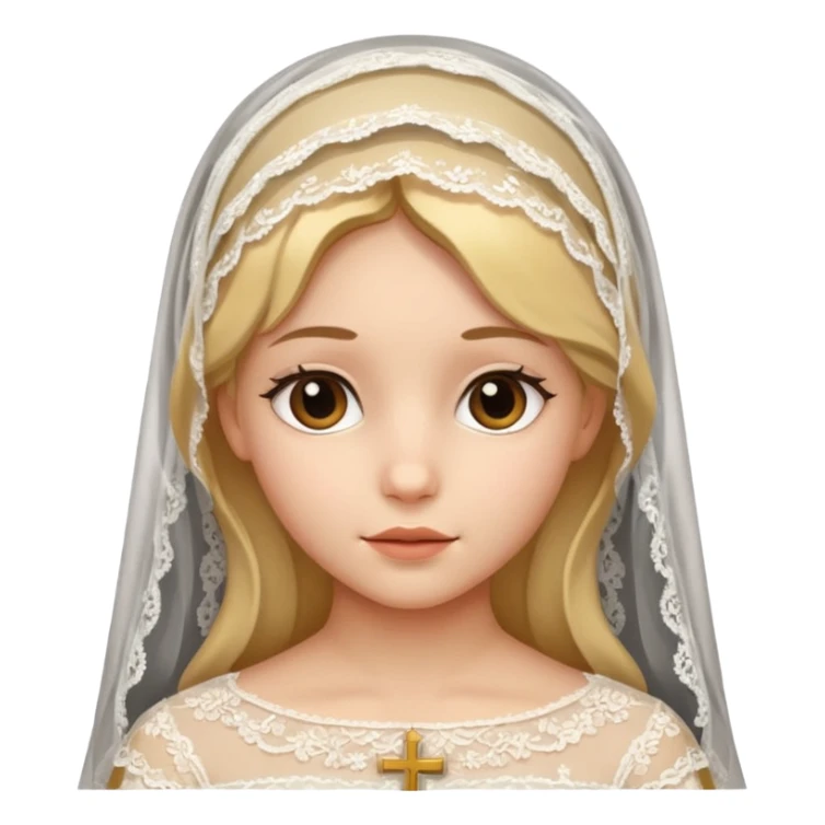 Catholic girl with lace veil sticker