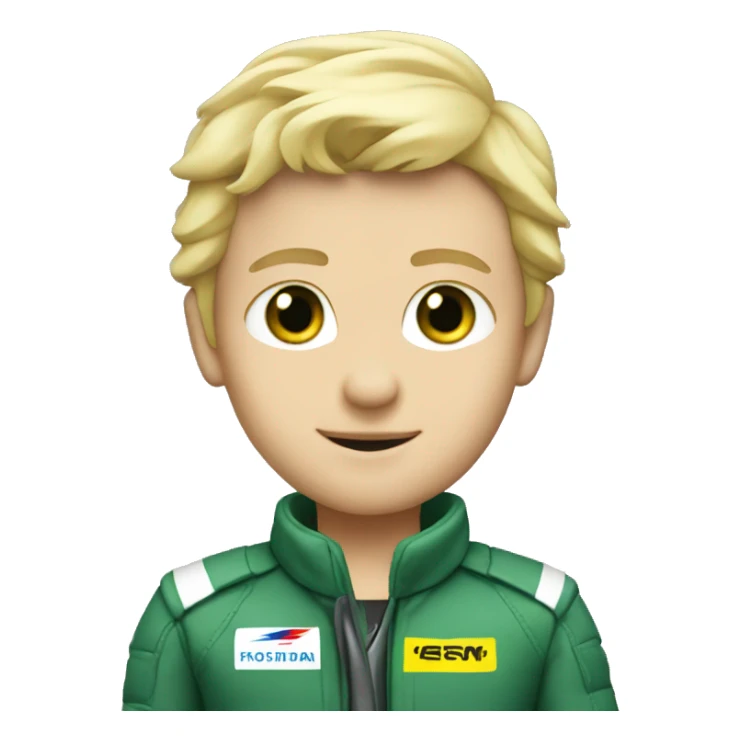 Formula 1 pilot, blond with green eyes sticker
