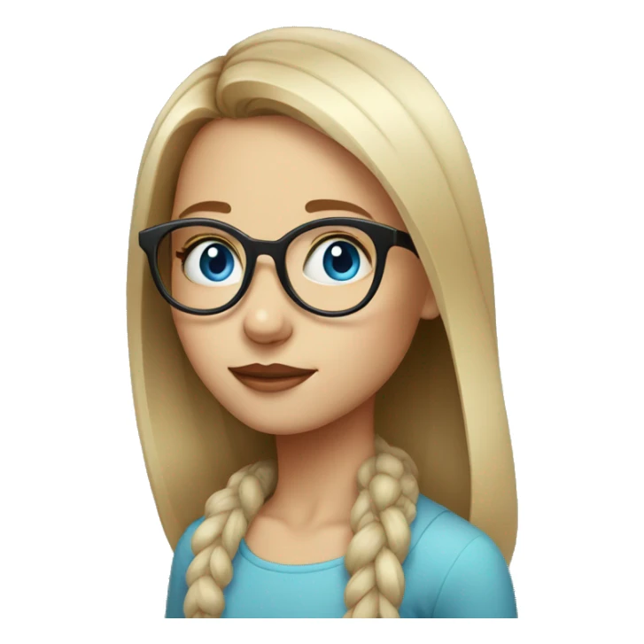 girl in round glasses portrait blue eyes sticker