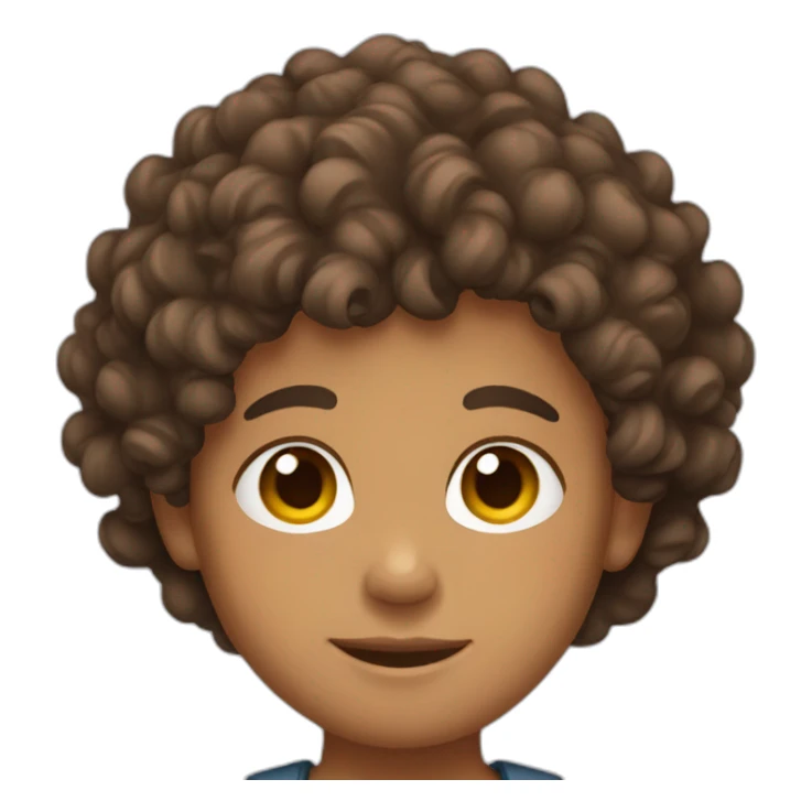 Lightskin boy with curly brown hair sticker