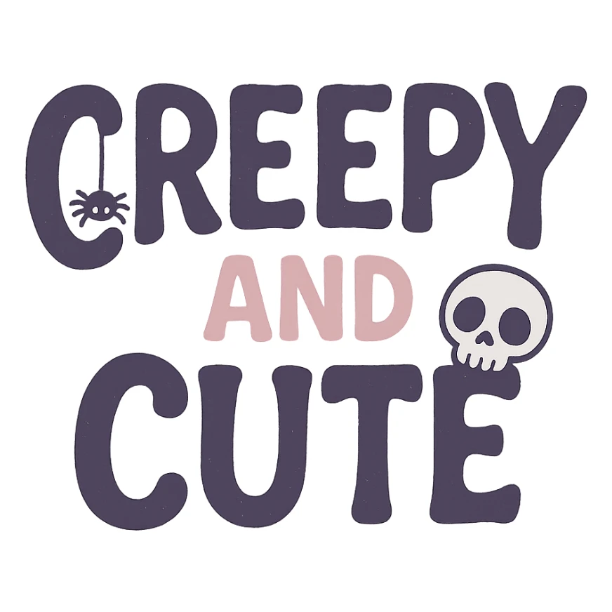 Creepy and cute text sticker