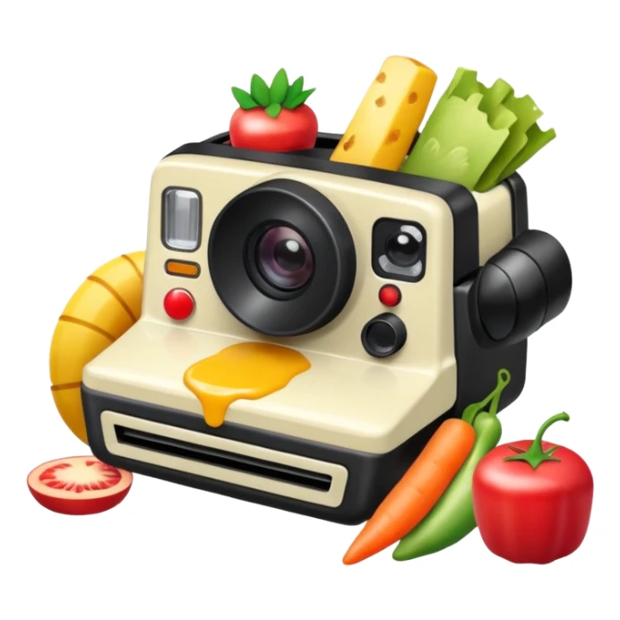 polaroid with food photos sticker
