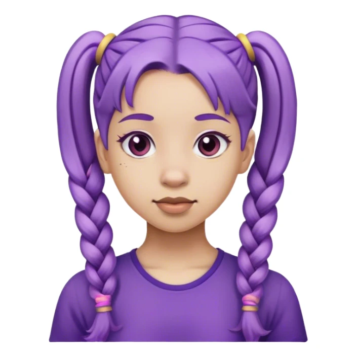 purple pigtails hair  sticker