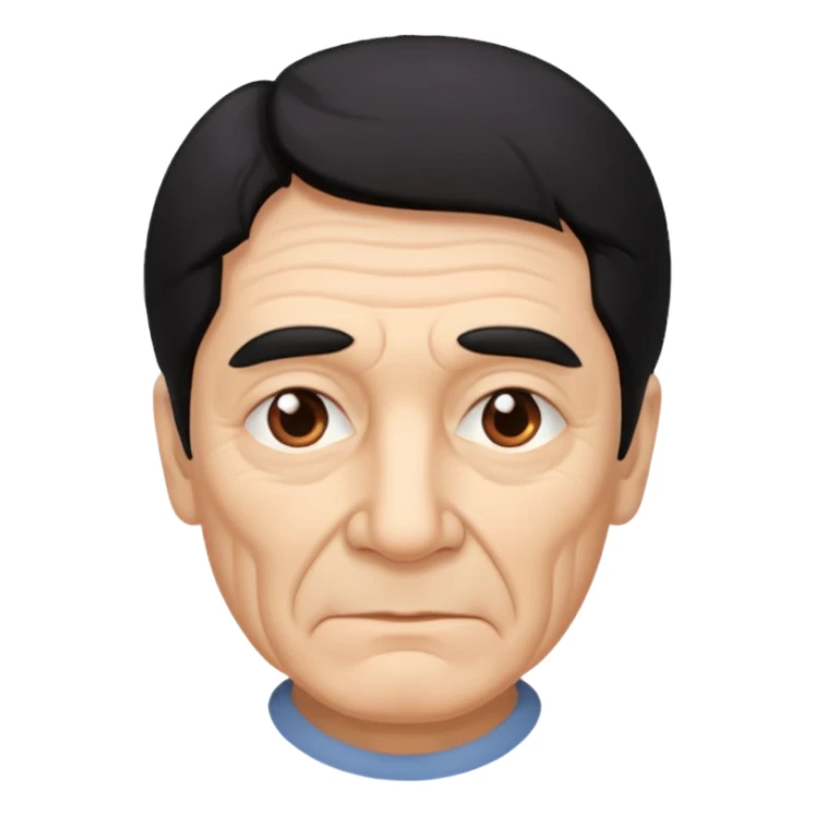 older man with dark black hair sticker