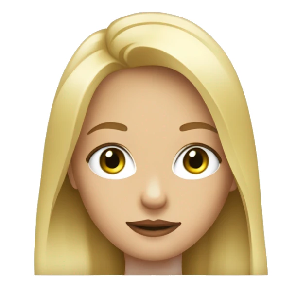 Une fille blonde aux yeux verts avec un iPhone sticker