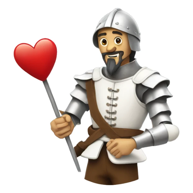 Don Quixote holds a heart in his hand sticker