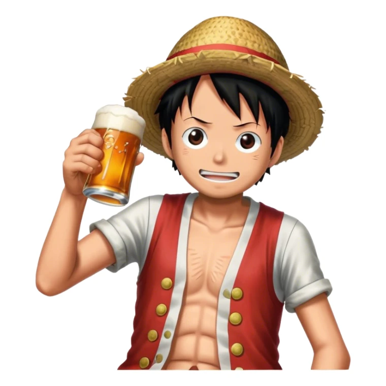 Luffy drink beer full hd sticker
