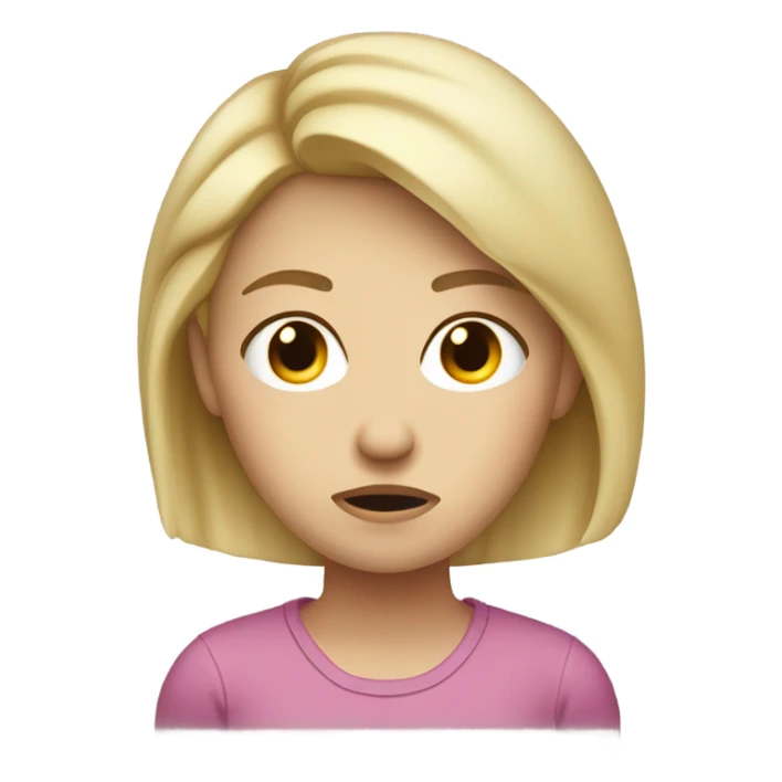 Blonde white girl with disappointed face  sticker
