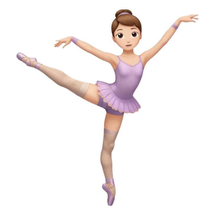 Ballet dancer in over the knee socks, leotard and brown hair sticker