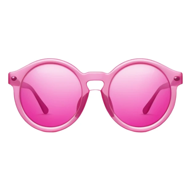 round protective glasses with vibrant pink tinted lenses, laboratory eyewear sticker