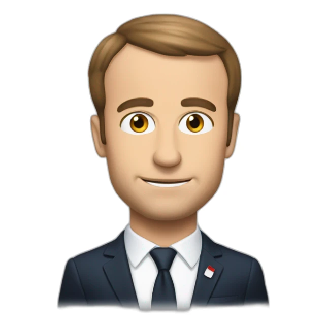 Macron qui fait un V avec 2 doigts sticker
