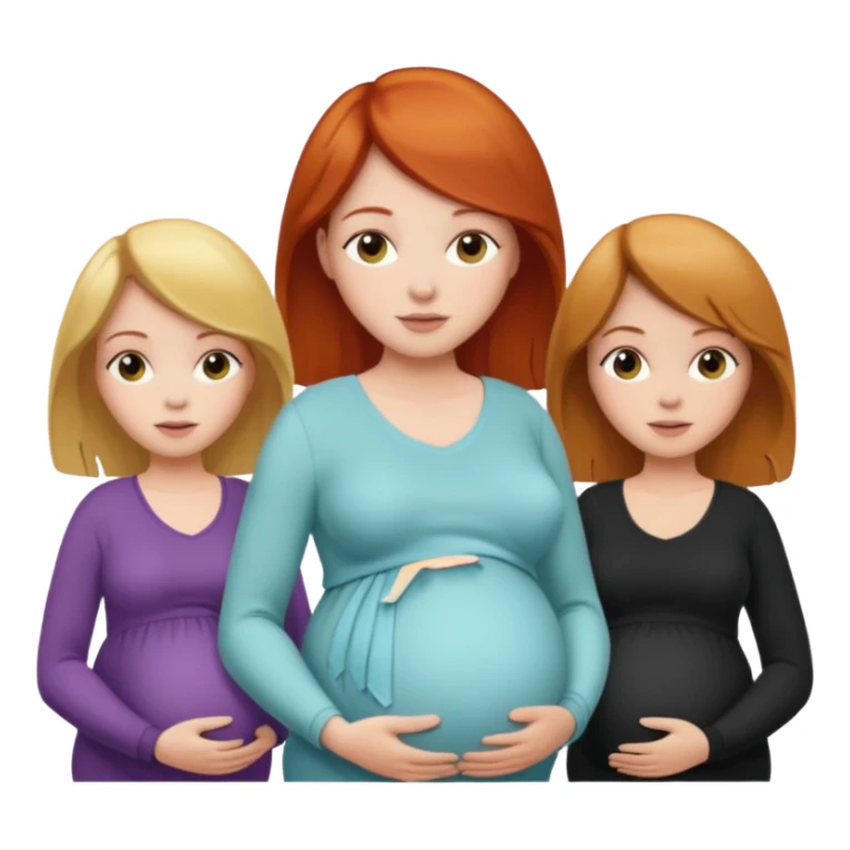 Pregnant redhead, blonde and brunette sticker