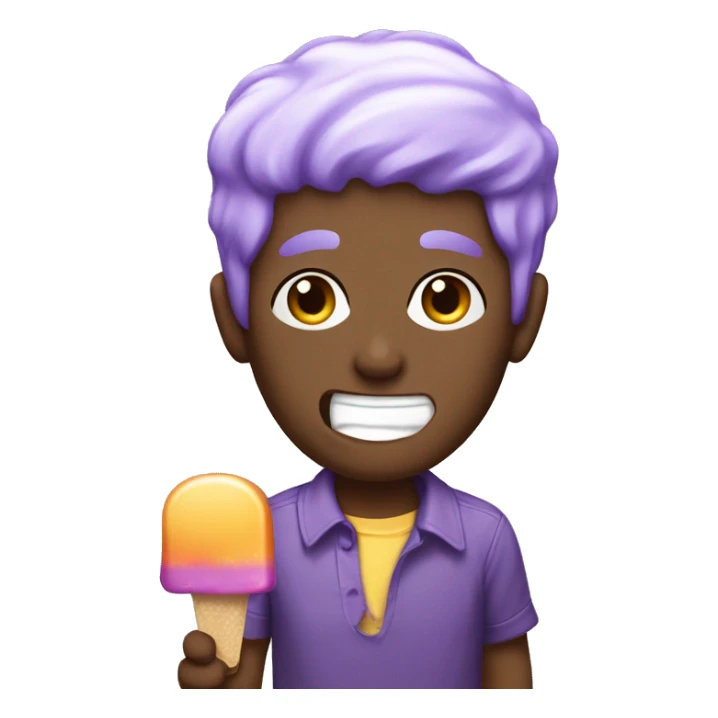 Purple haired white male eating a popsicle  sticker