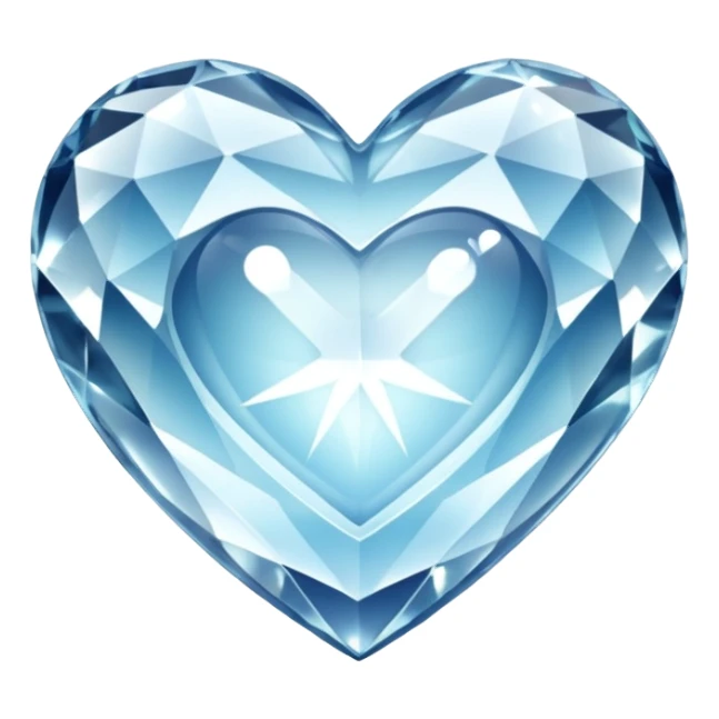 heart-shaped crystal, sparkling sticker