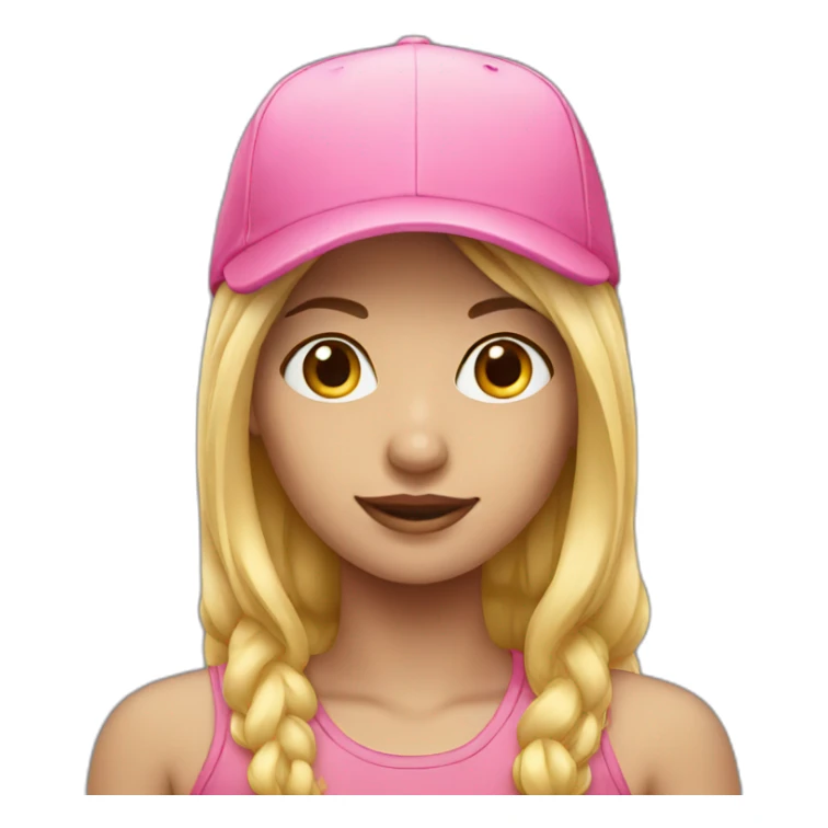 Girl-blond with pink cap sticker