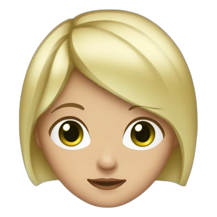 blond very short hair girl with green eyes  sticker