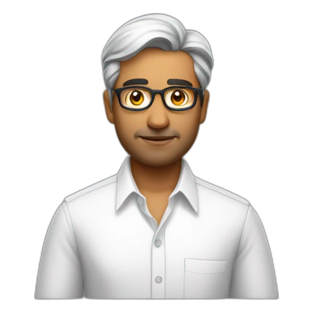 Jayendrasinh Solanki as Developer in white shirt with sleeve up sticker