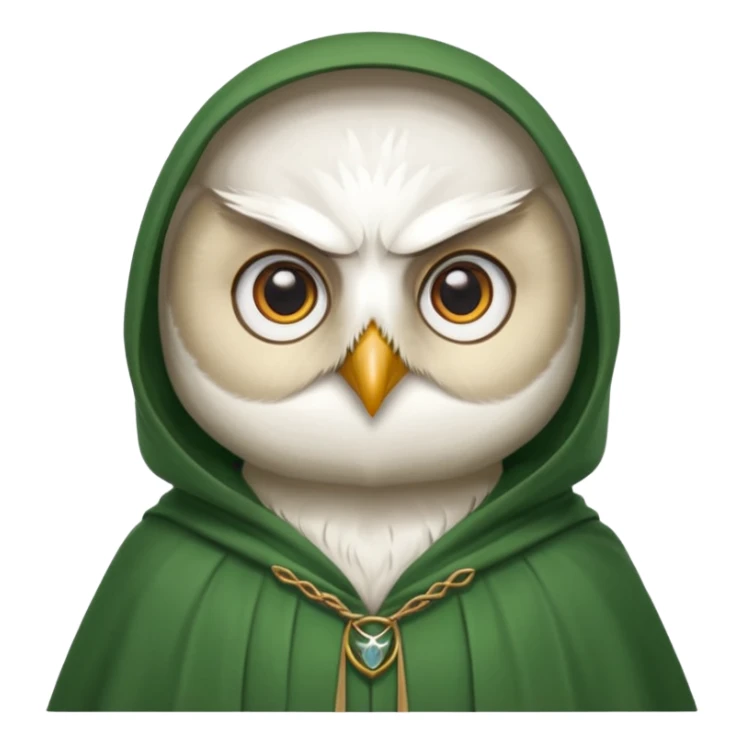 white owl professor in green cloak  sticker