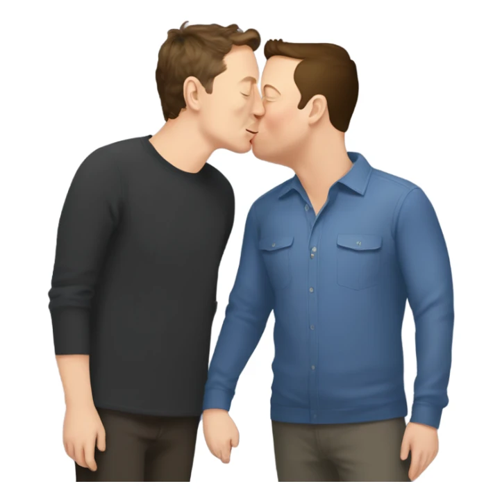 Elon Musk kissing Mark Zuckerburg sticker