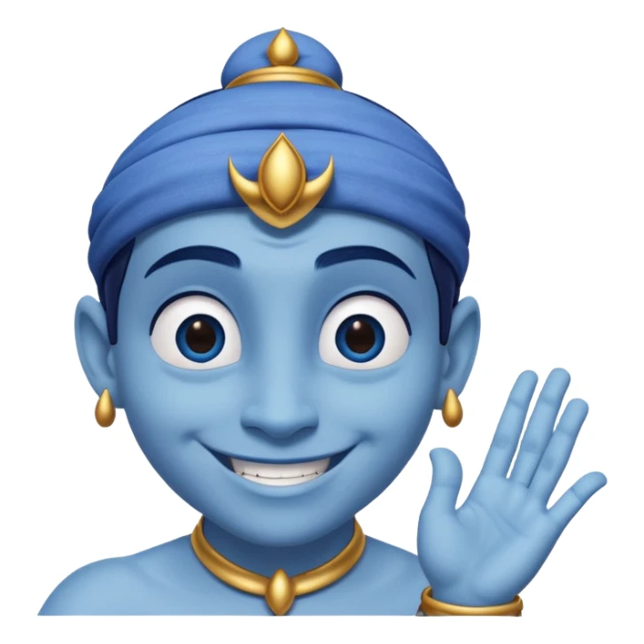Genie from Aladdin. make several options for the genie from alladin cartoon for the further animation, i want that he shows the like with his left hand and smiles sticker