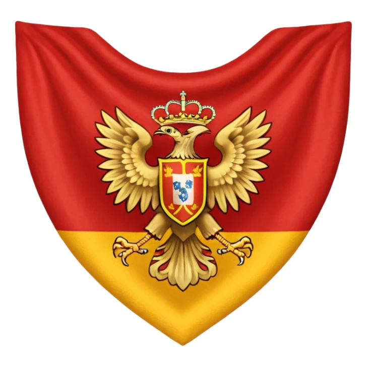 Bandera de españa con un águila en el escudo sticker